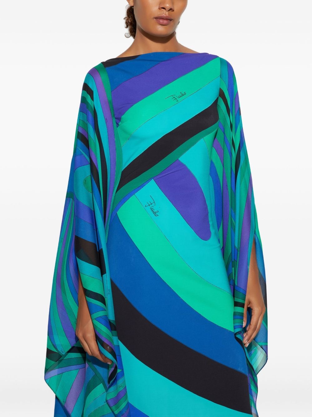 Iride-pattern long dress - 5