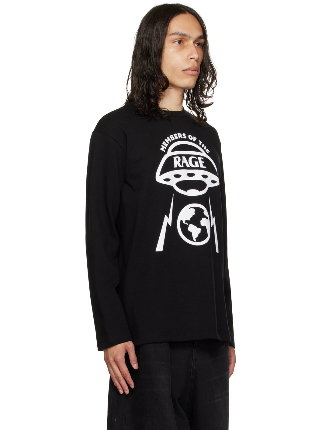 Black Printed Long Sleeve T-Shirt - 2