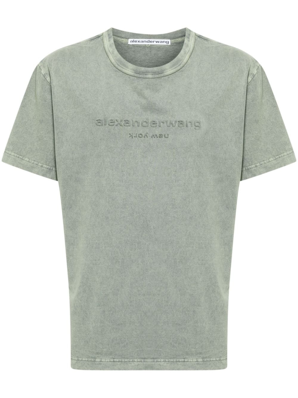 logo-embossed cotton T-shirt - 1