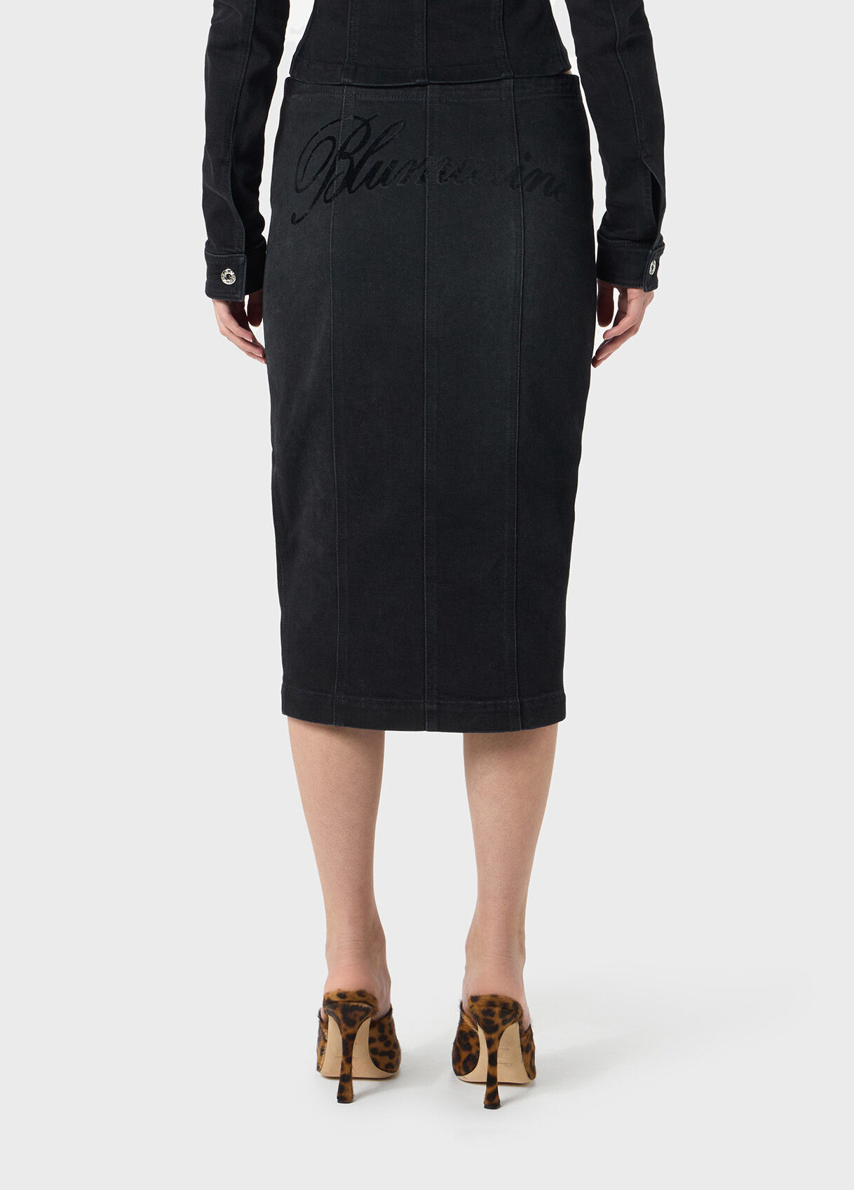 DENIM SKIRT WITH LOGO PRINT - 3