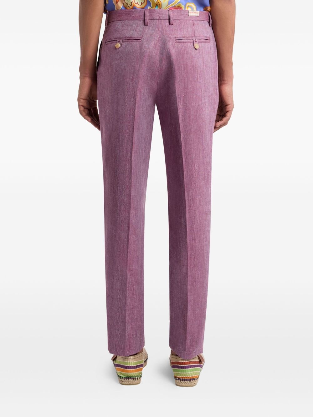 slub linen trousers - 4