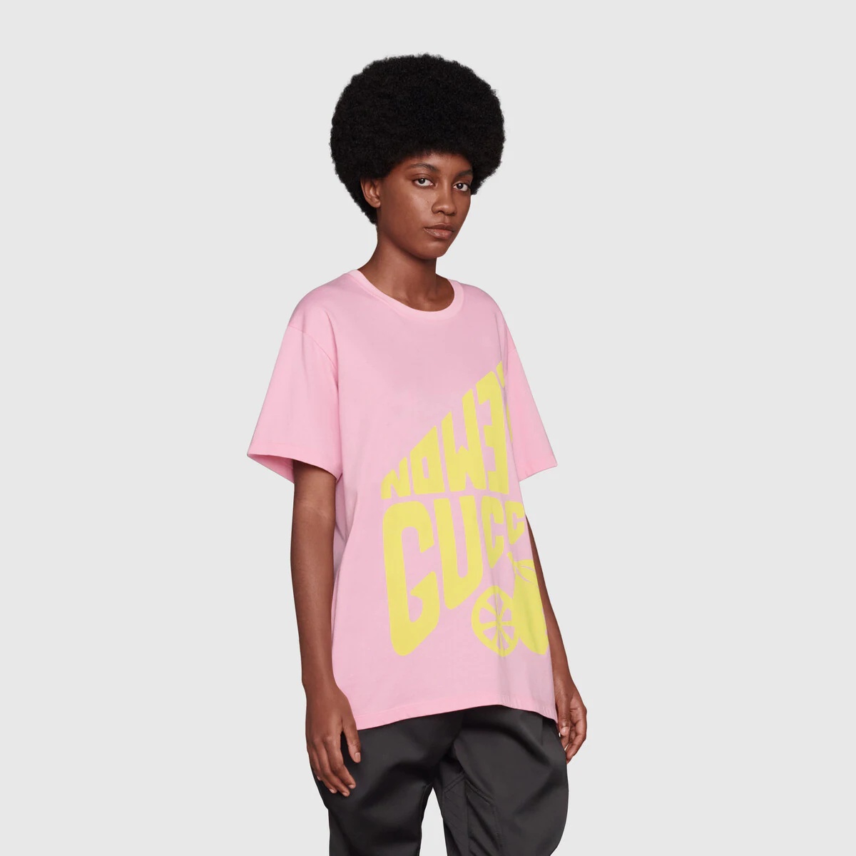 'Lemon Gucci' print cotton T-shirt - 3