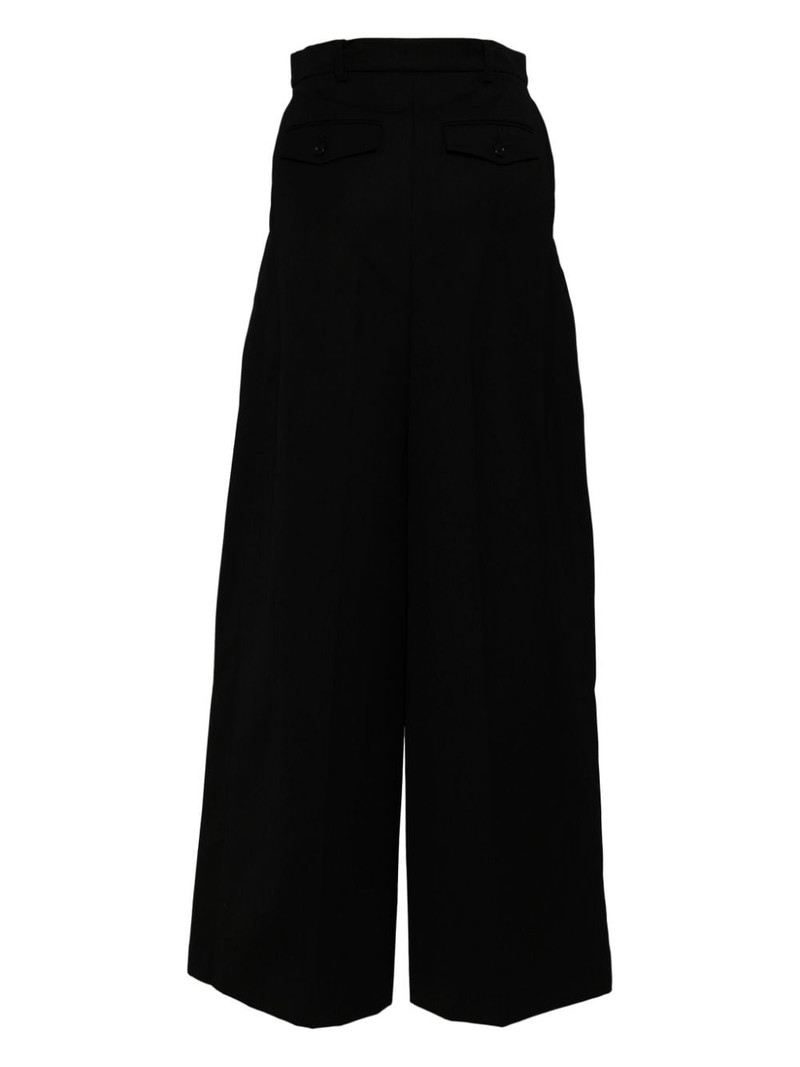 pushBUTTON Black Side Folded wide trousers outlook