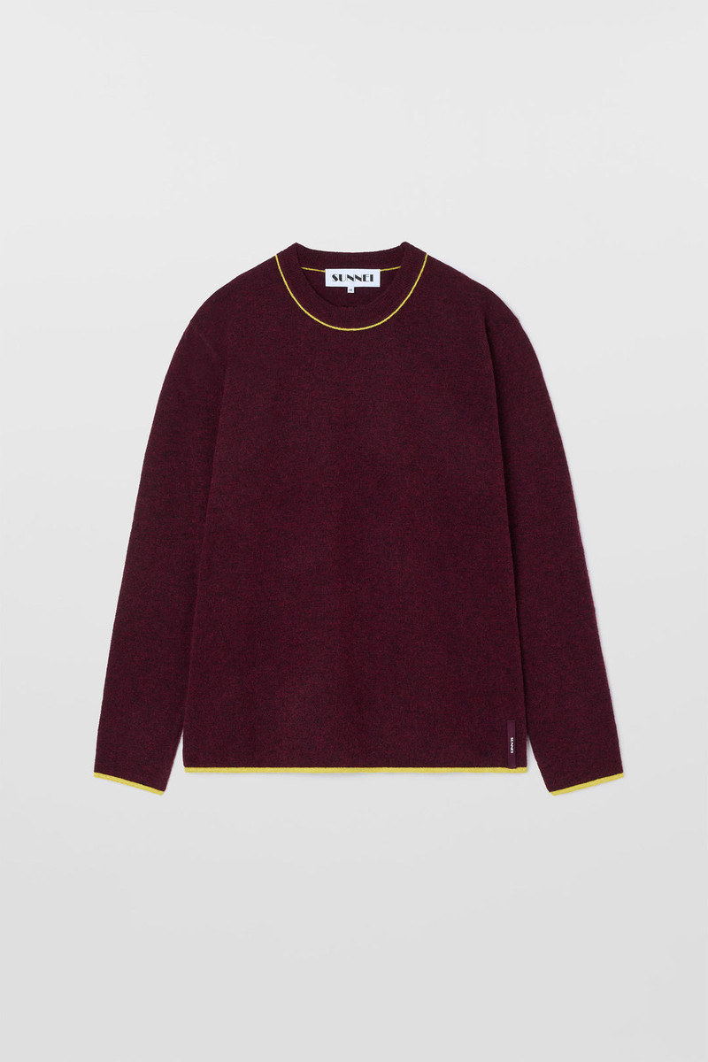 LONGSLEEVE ROUNDNECK / burnt aubergine 1