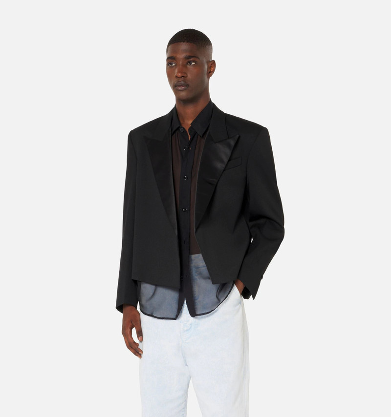 AMI Paris Short Jacket With Contrasted Lapel Collar outlook