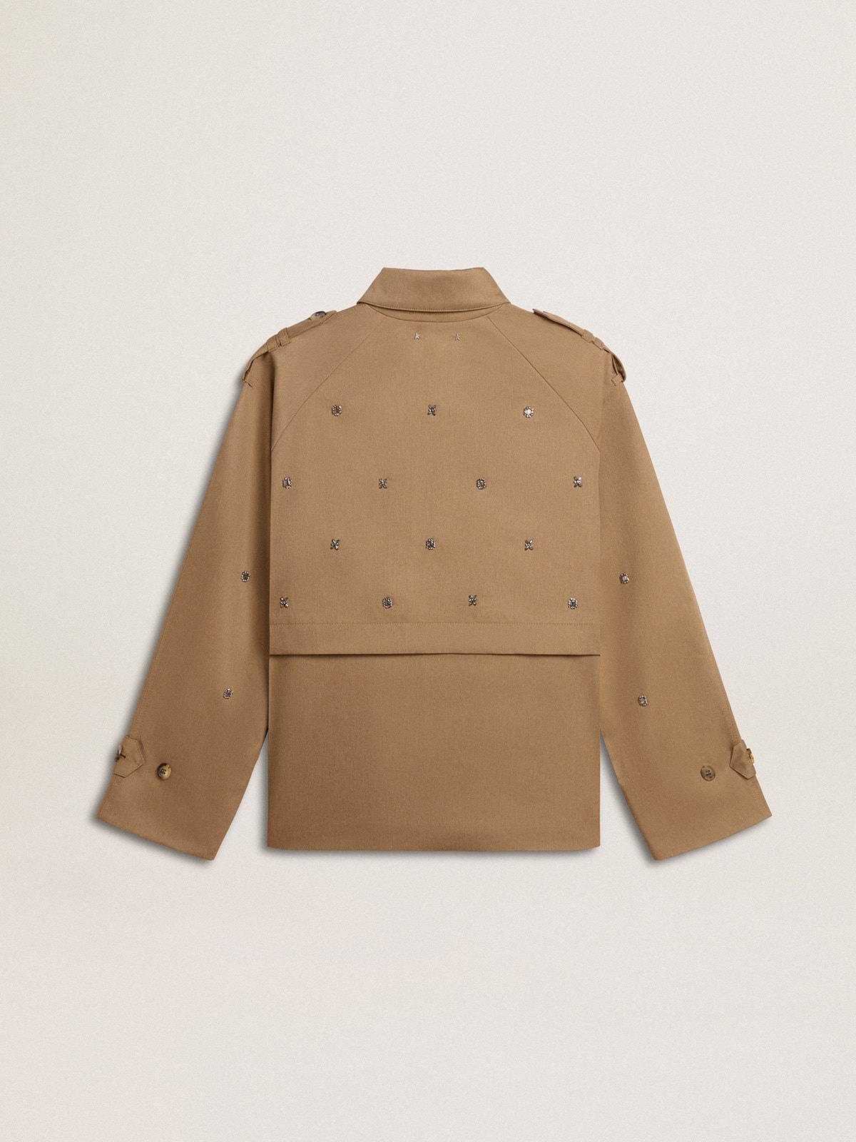 Women's oversized trench coat with crystals - 8