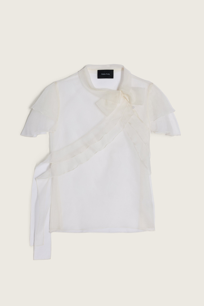 Sheer Petal Bow Sash Top 1