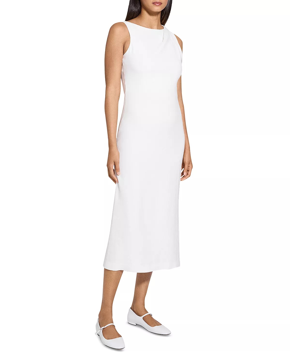 Shoulder Draped Midi Dress - 3
