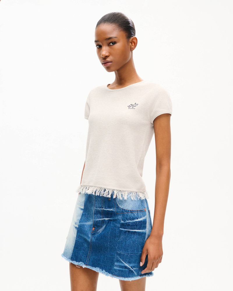 KENZO 'KENZO Sounds' embroidered top in cotton linen outlook