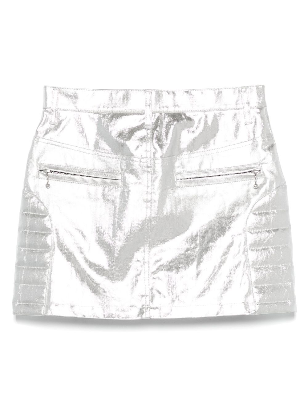 metallic-finish mini skirt - 2