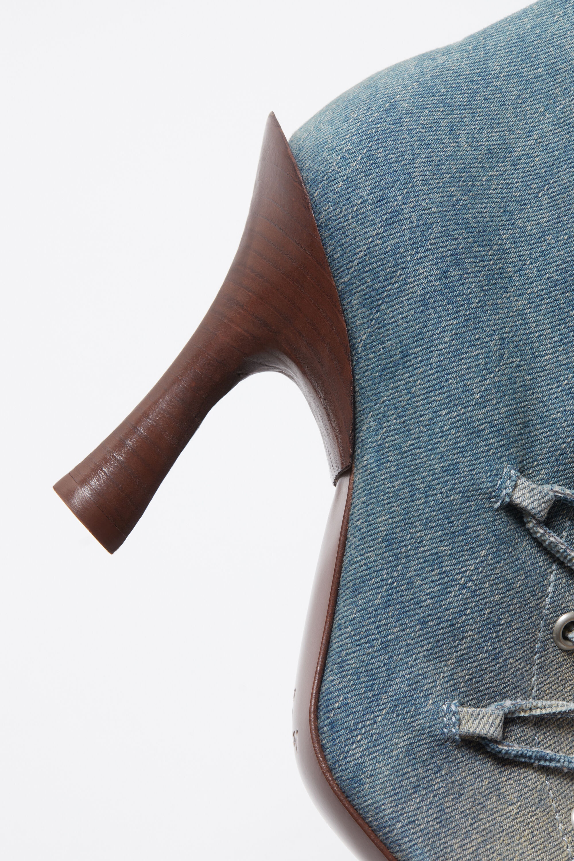 Lace-up heel boots - Dusty blue - 5