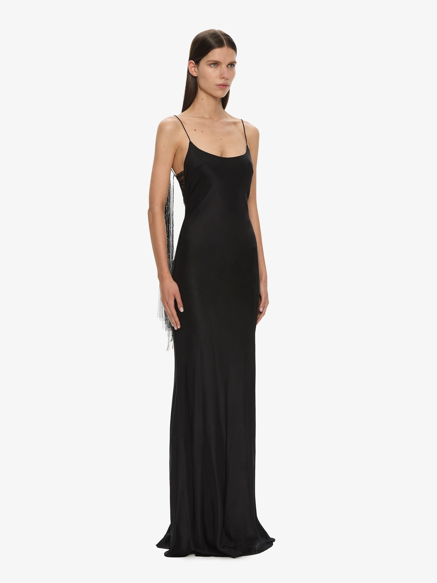 Lattice Lace Silk Gown - 3