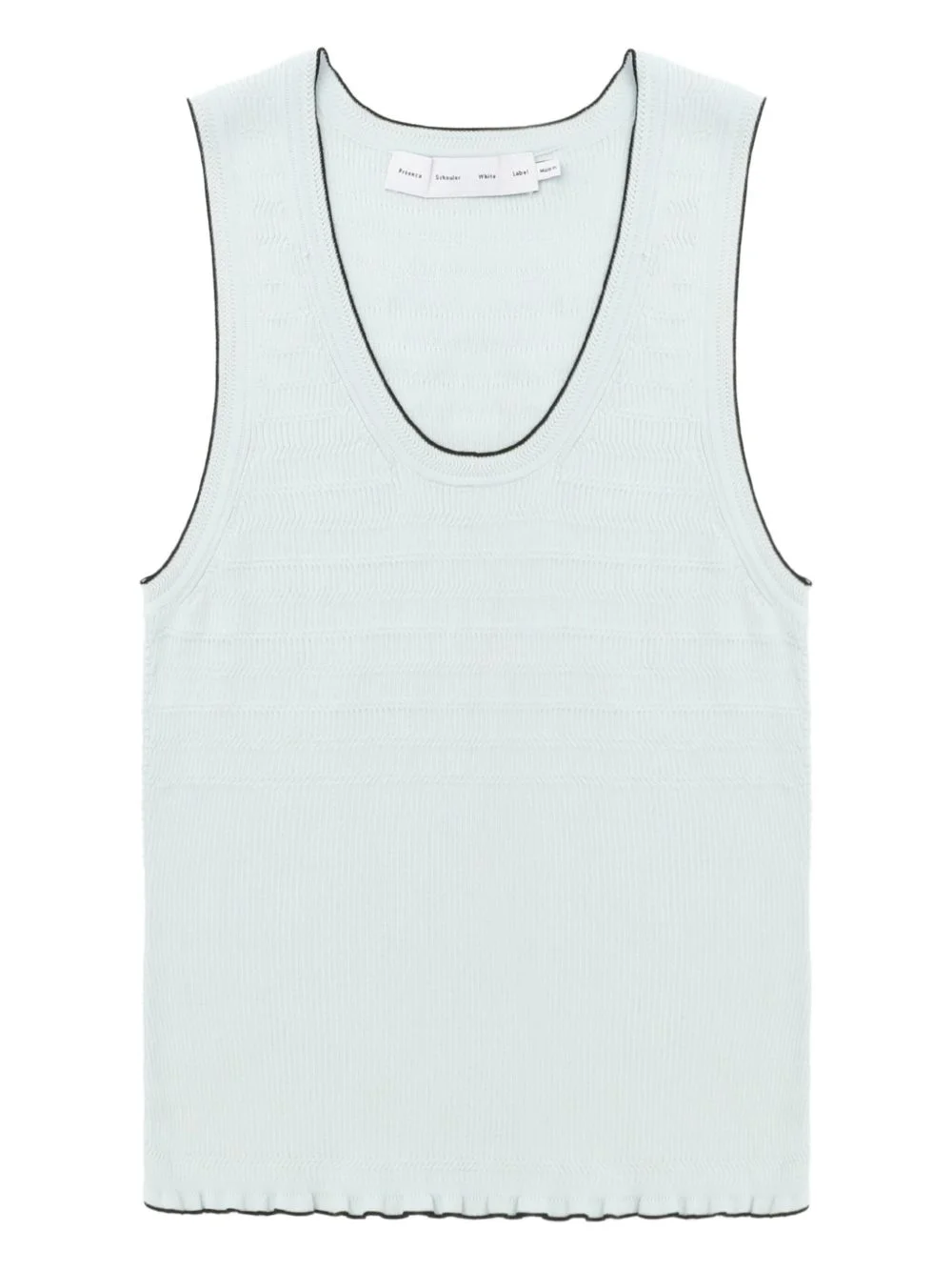 ribbed-knit scalloped-hem top - 1