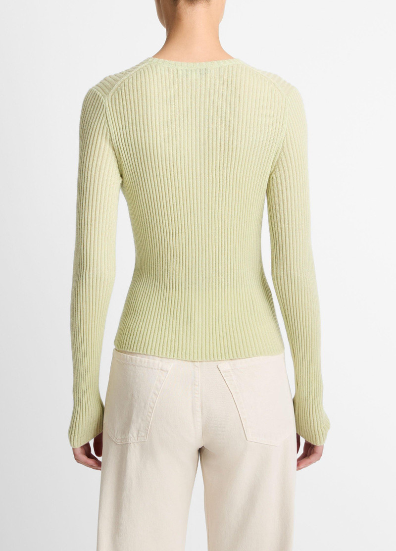 Vince Ribbed Cashmere-Silk Cardigan outlook