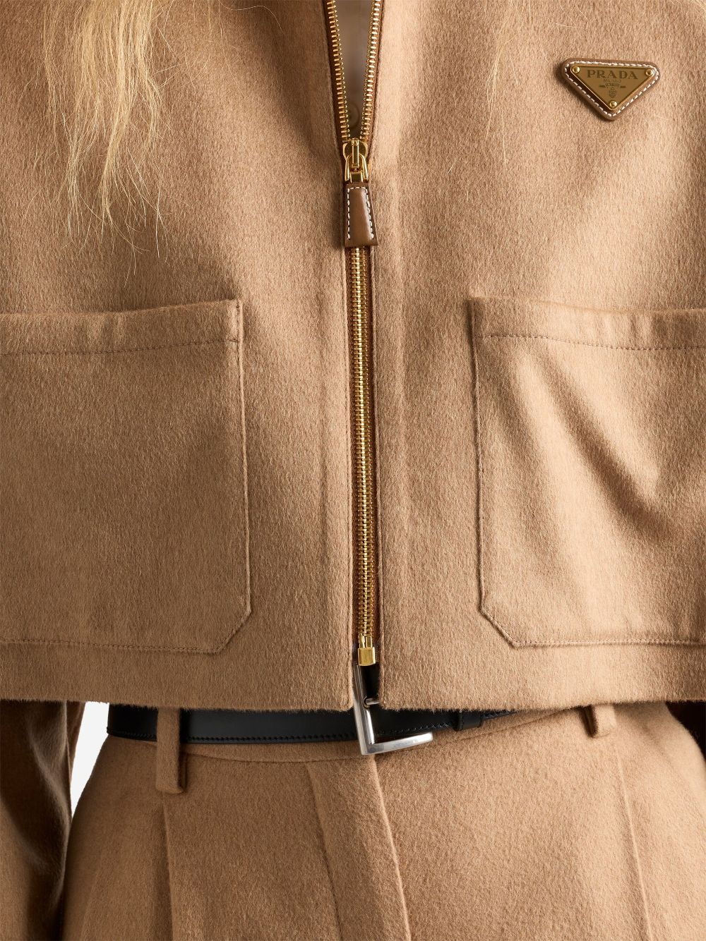 camel-hair blouson jacket - 4
