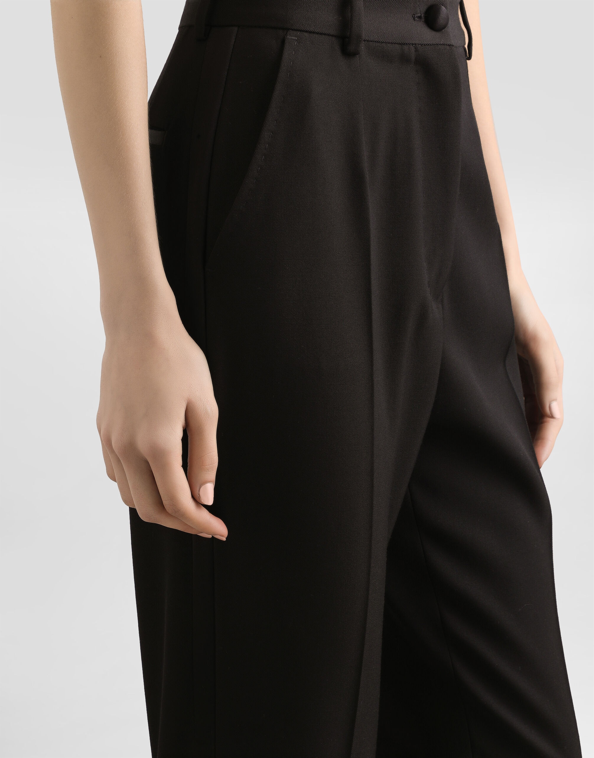 Tailored woolen tuxedo pants - 7