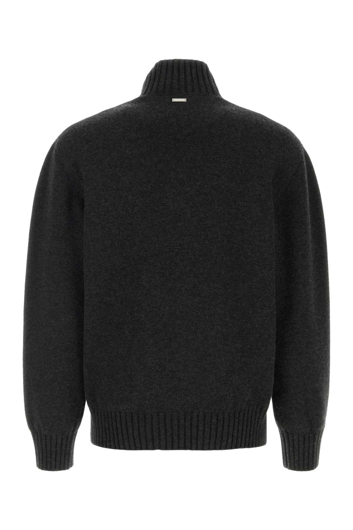 Salvatore Ferragamo Men Slate Cashmere Blend Sweater - 2