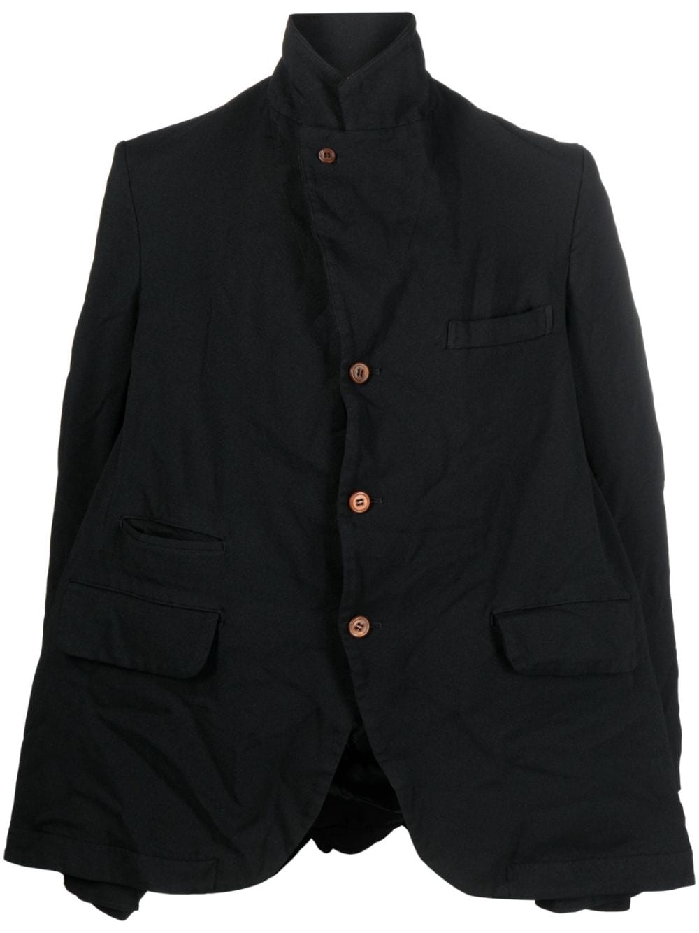 crease-effect single-breasted blazer - 1