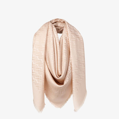 FENDI Pink silk, viscose and wool shawl outlook