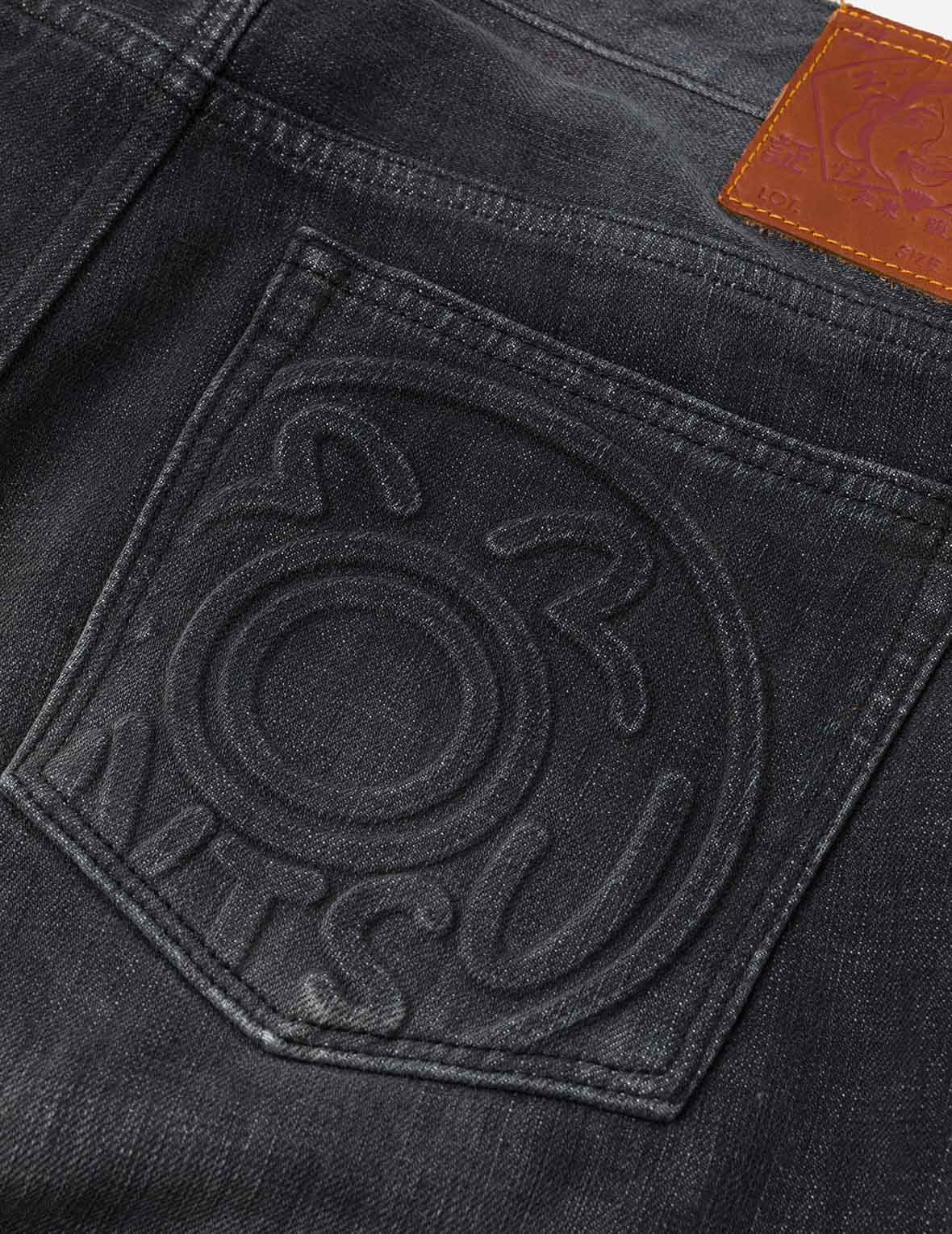 Emboss Seagull and Logo Regular Fit Denim Jogger - 7