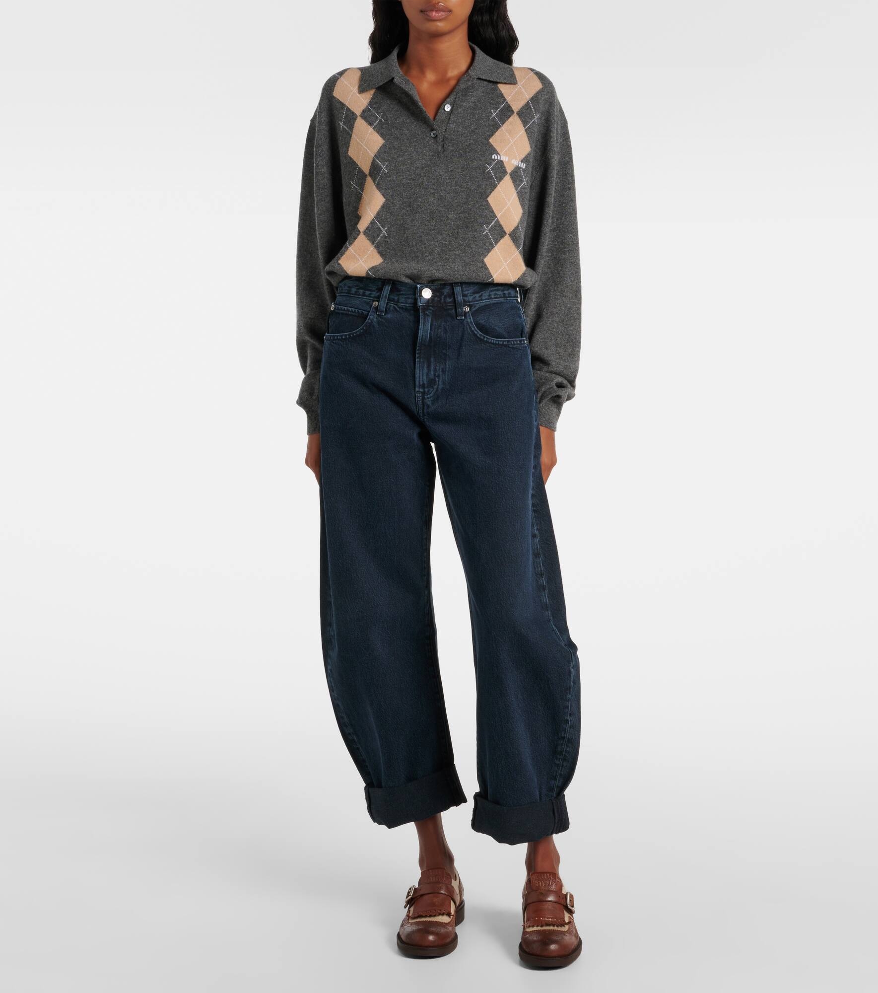 FRAME Bubble high-rise barrel-leg jeans | mytheresa | REVERSIBLE