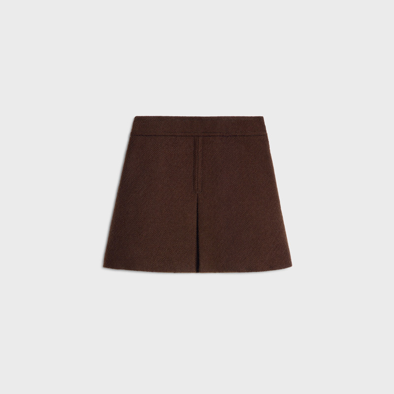 trapeze mini skirt in wool tweed 1