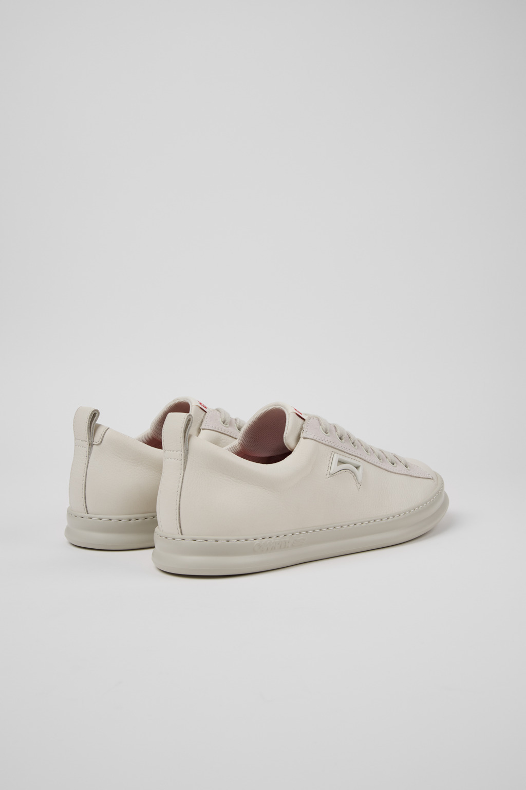 White Leather and Nubuck Sneakers for Men. - 3