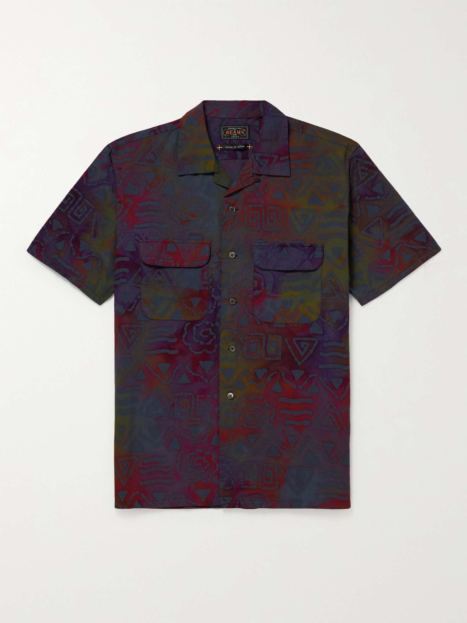 Convertible-Collar Printed Cotton-Poplin Shirt - 1