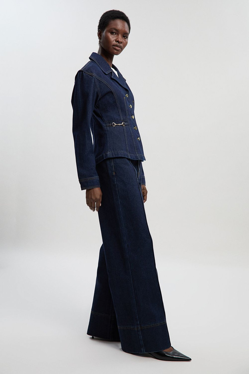 Denim Snaffle Wide Leg Trouser 4