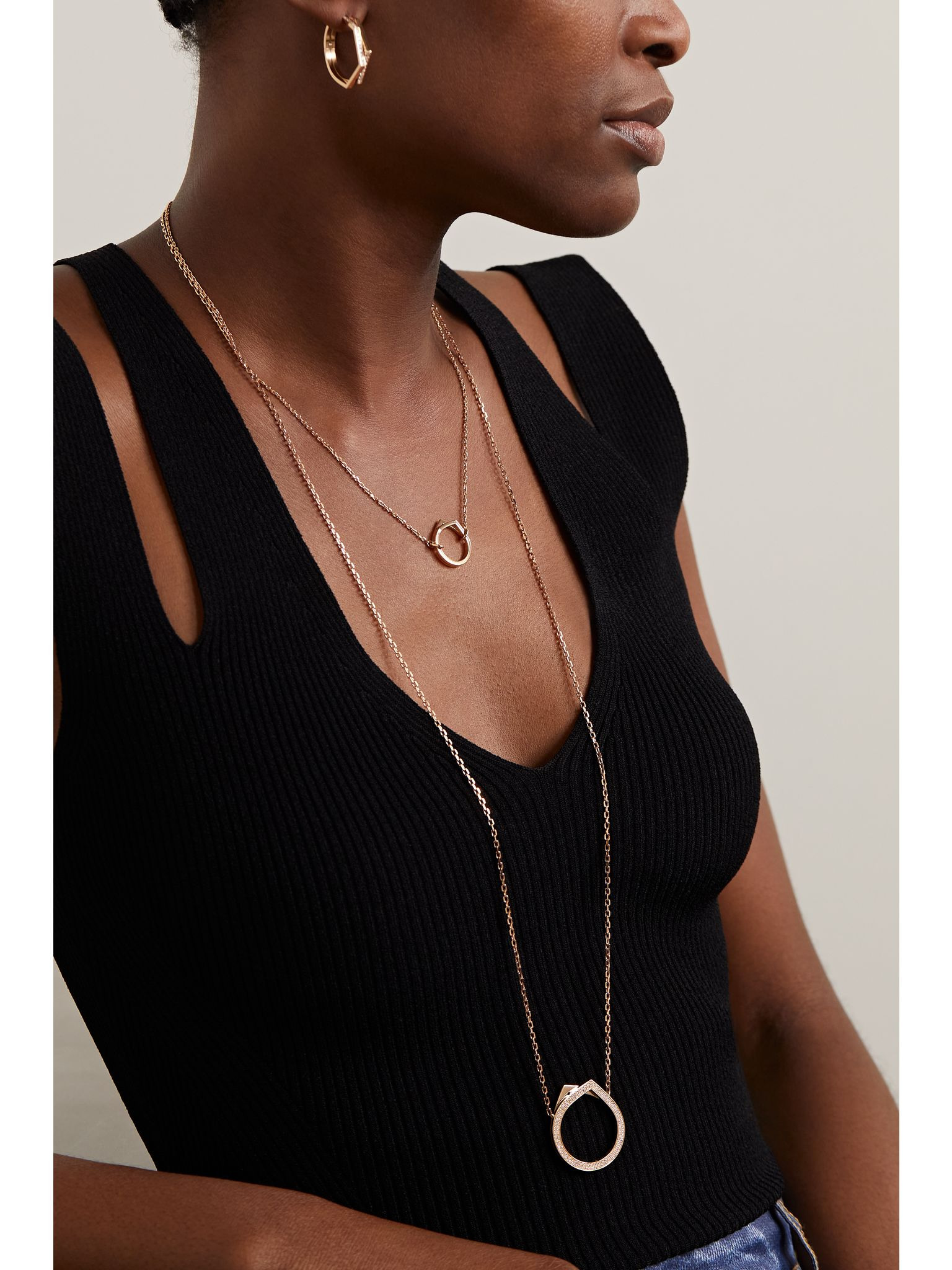 Antifer 14-karat rose gold diamond necklace Gold - 5
