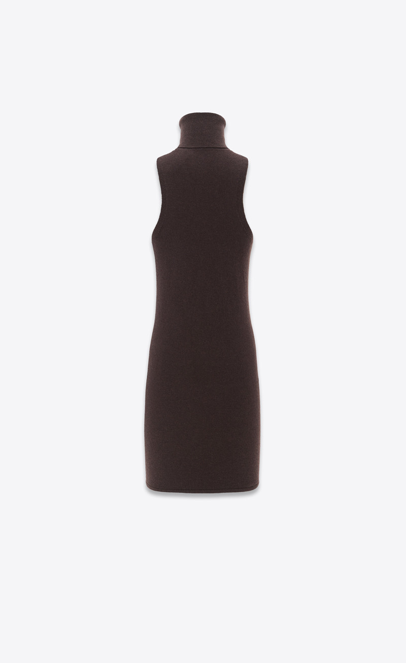 SAINT LAURENT turtleneck dress in wool outlook