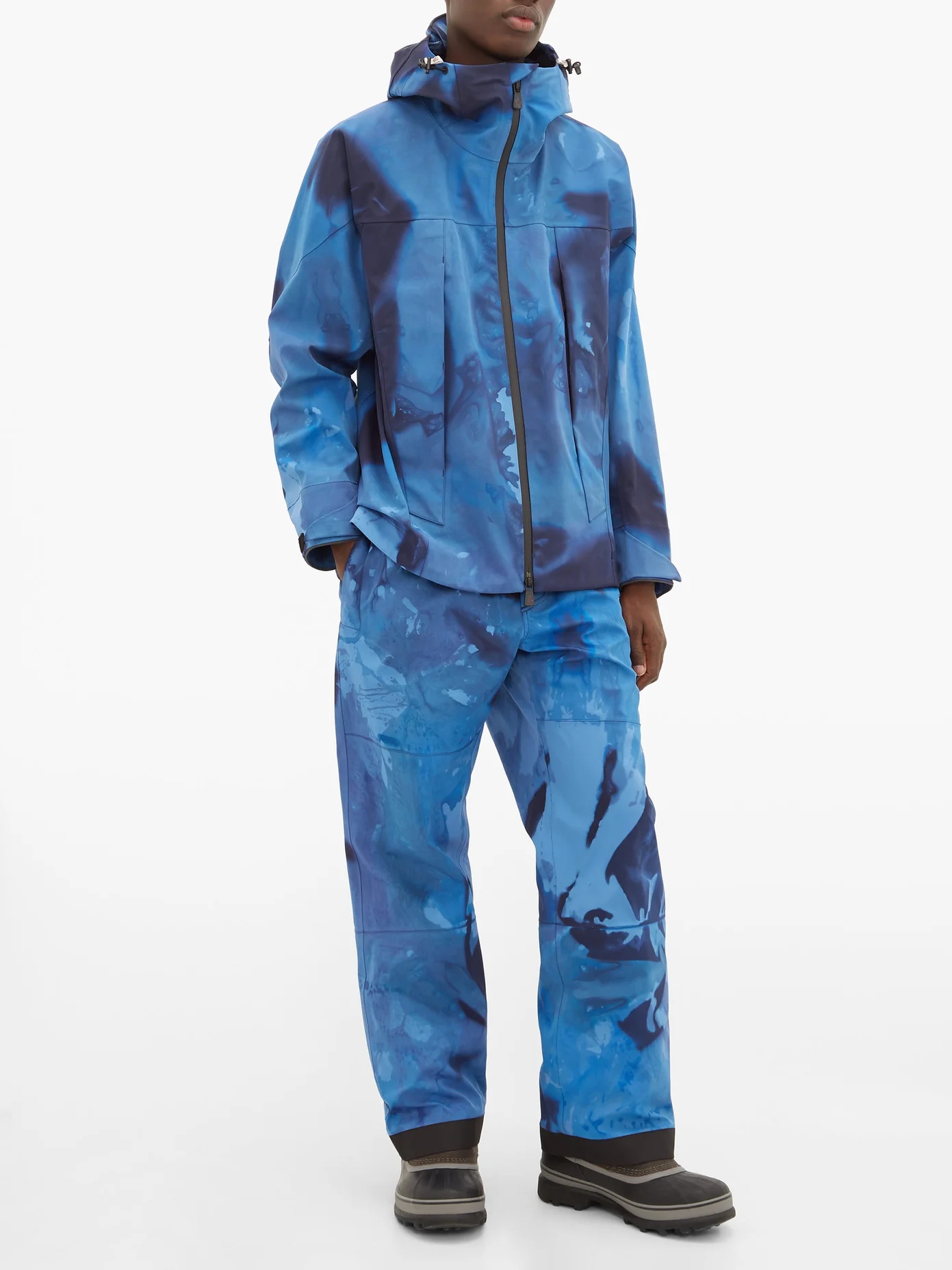 Tie-dye effect technical shell hooded jacket - 2