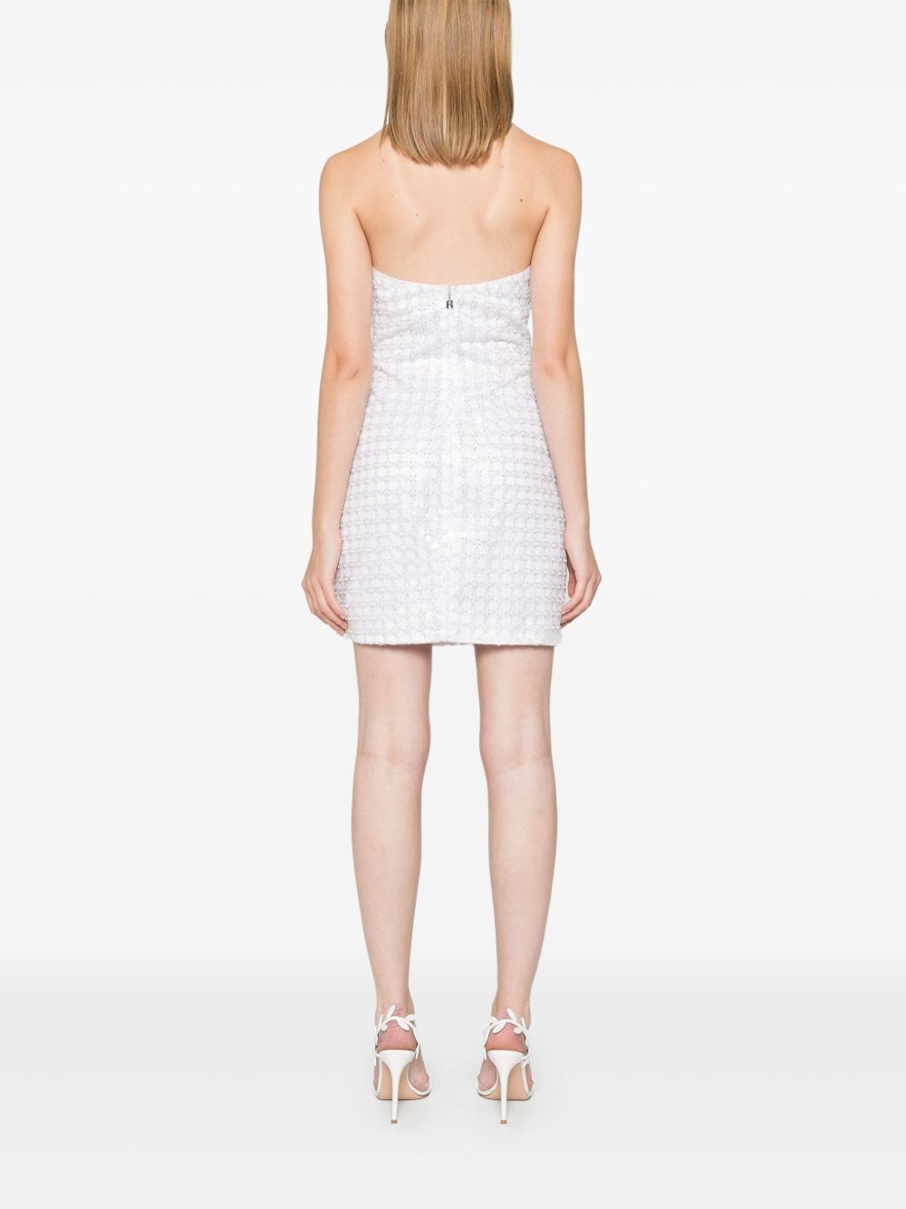 beaded halterneck mini dress - 4