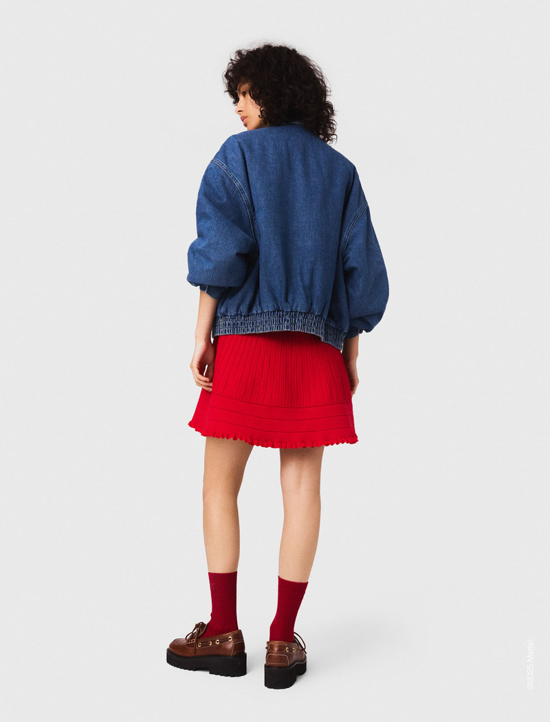 Oversized embroidered denim jacket 4