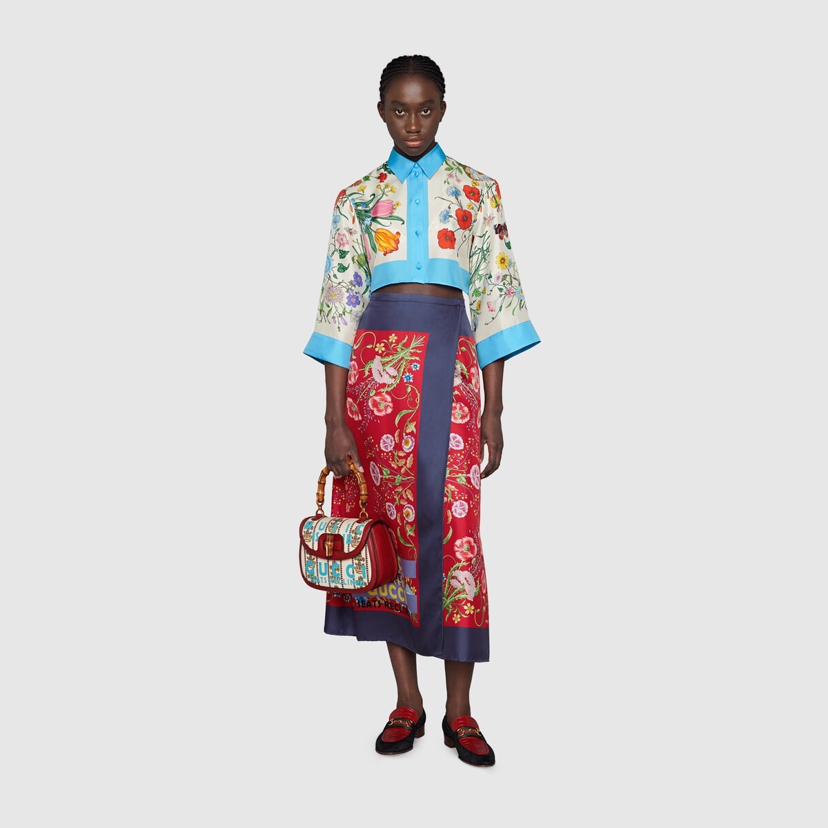 Gucci 100 floral silk skirt - 2