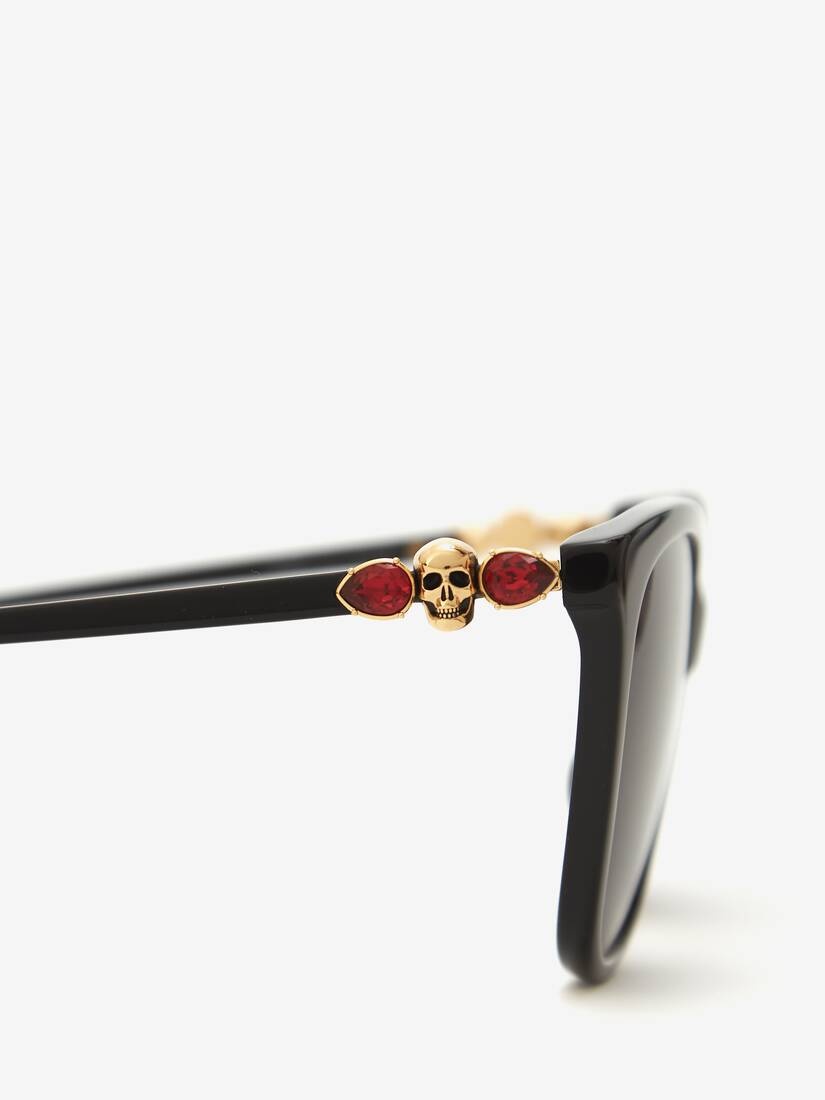 Skull Droplets Acetate Sunglasses in Black - 4