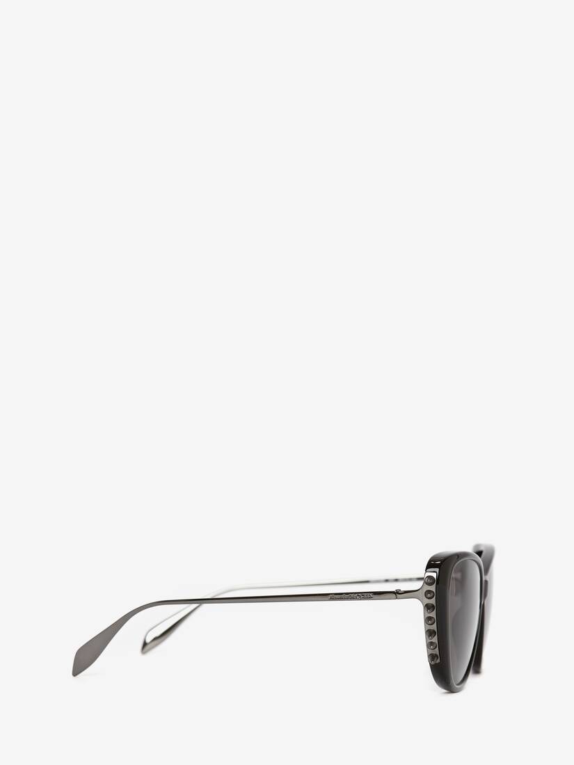Punk Stud Combi Cat-eye Sunglasses in Black/ruthenium - 3