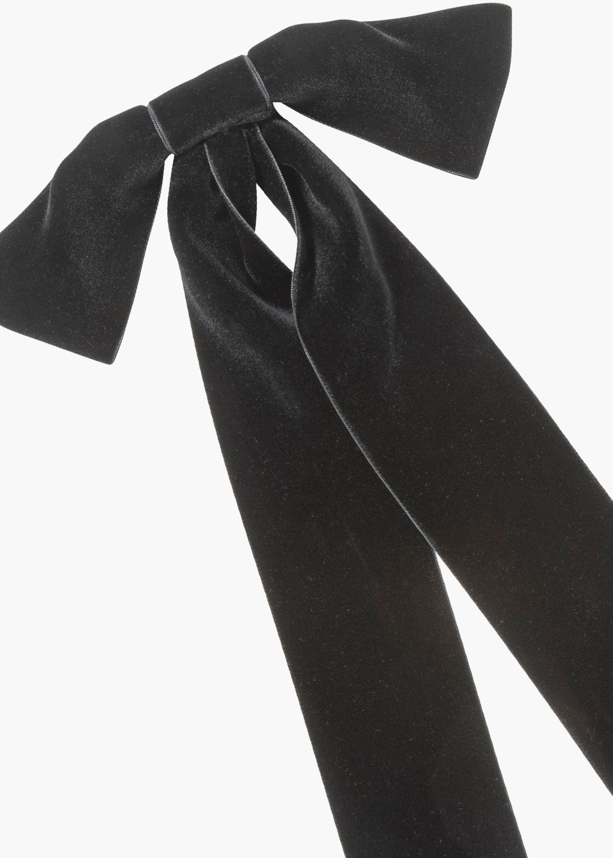 Jacqueline Velvet Bow Barrette - 4