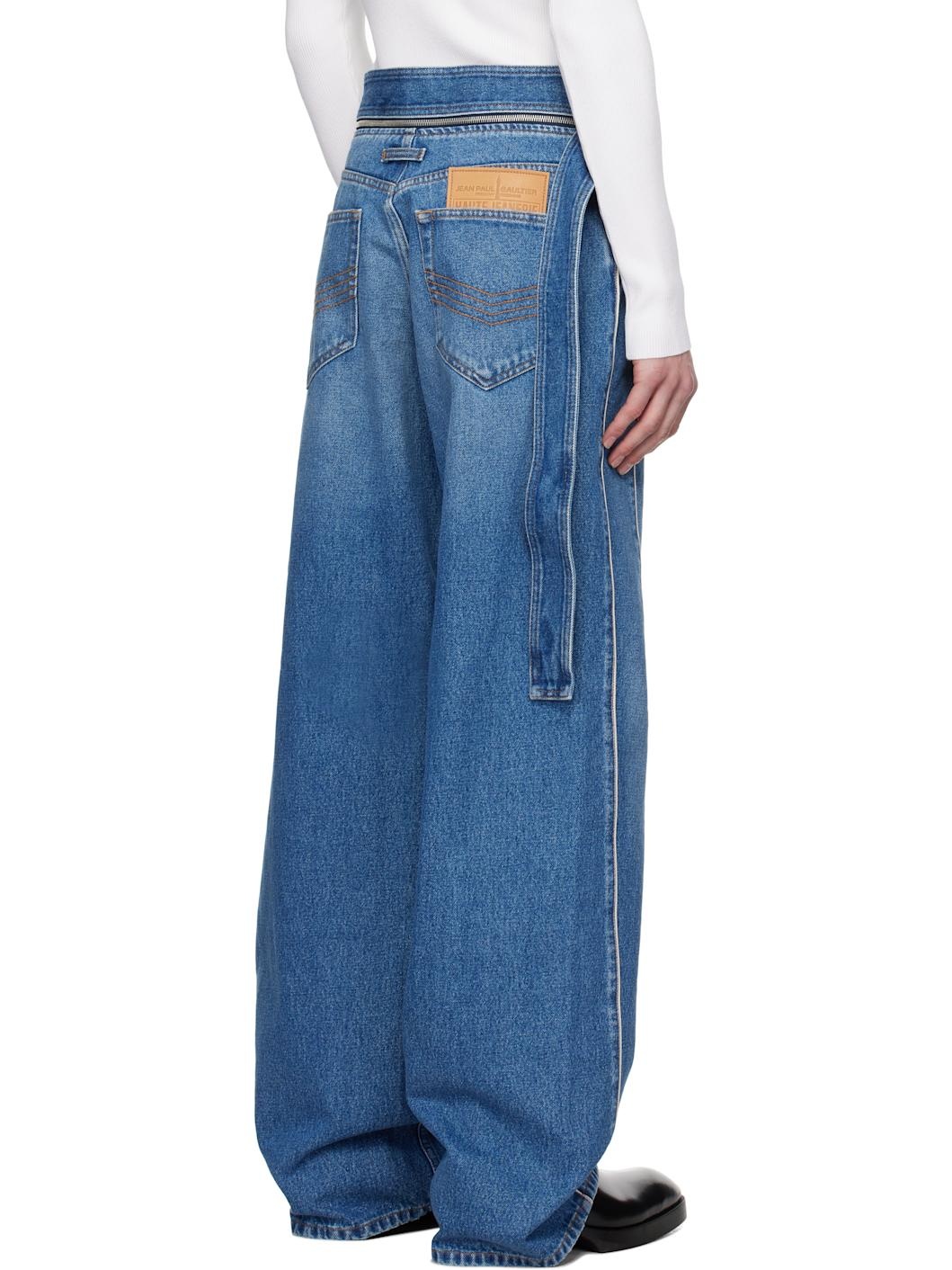 Blue 'The Belted Denim' Jeans - 3