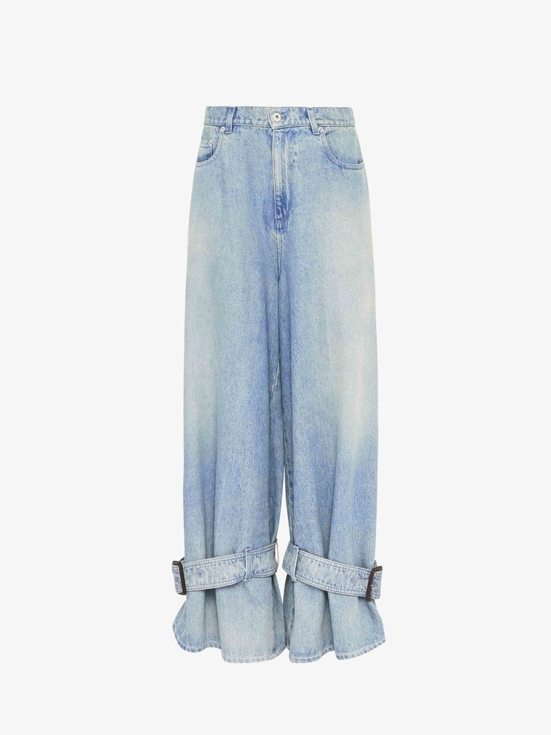 BUCKLED CUFF DENIM JEANS - 1