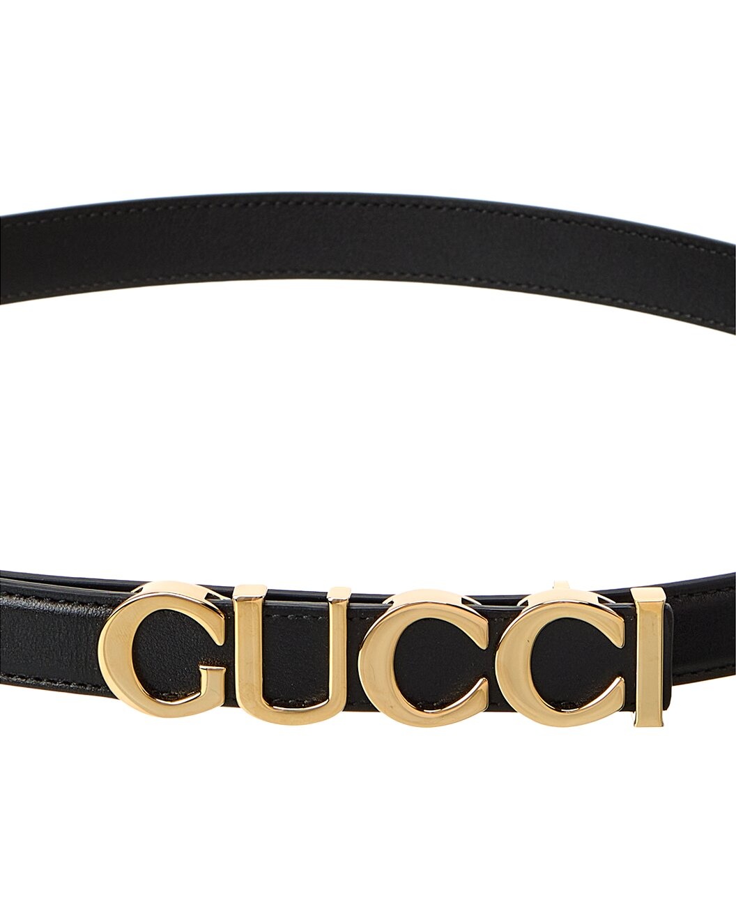 Gucci Buckle Thin Leather Belt - 2