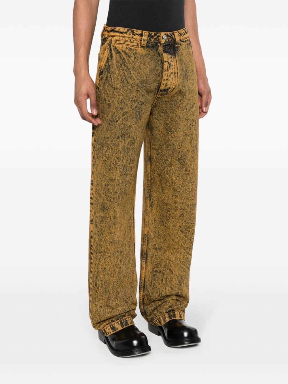 marble-dyed tapered jeans - 3