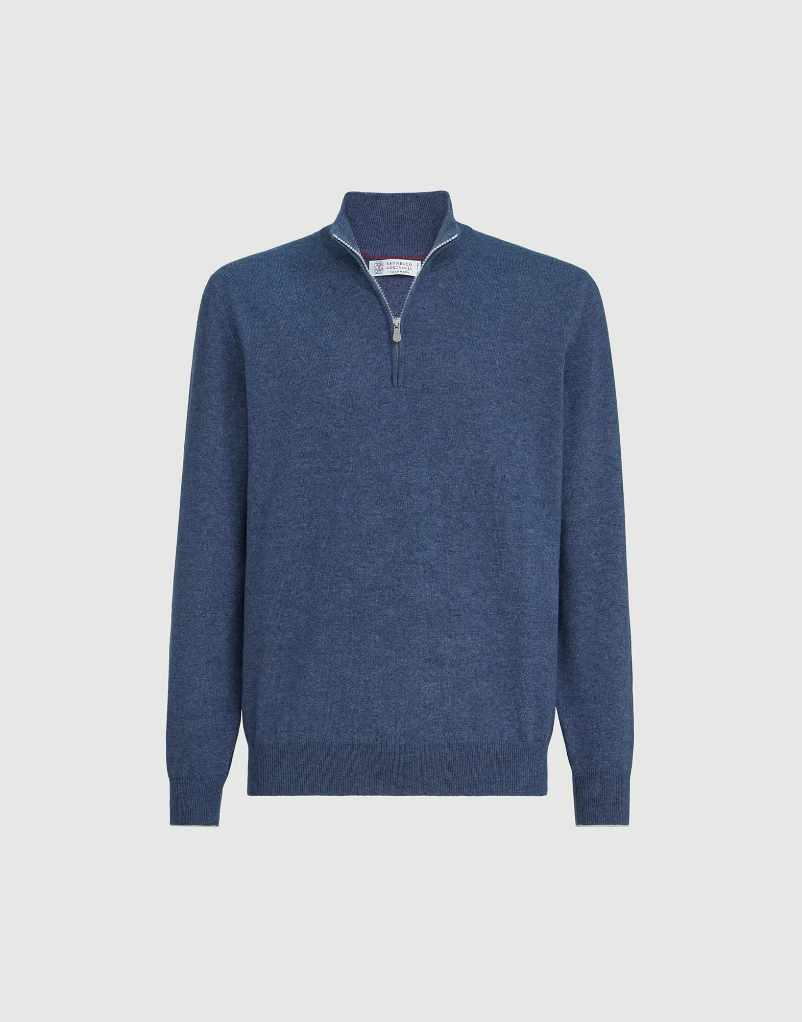 Cashmere sweater with half zip - 1