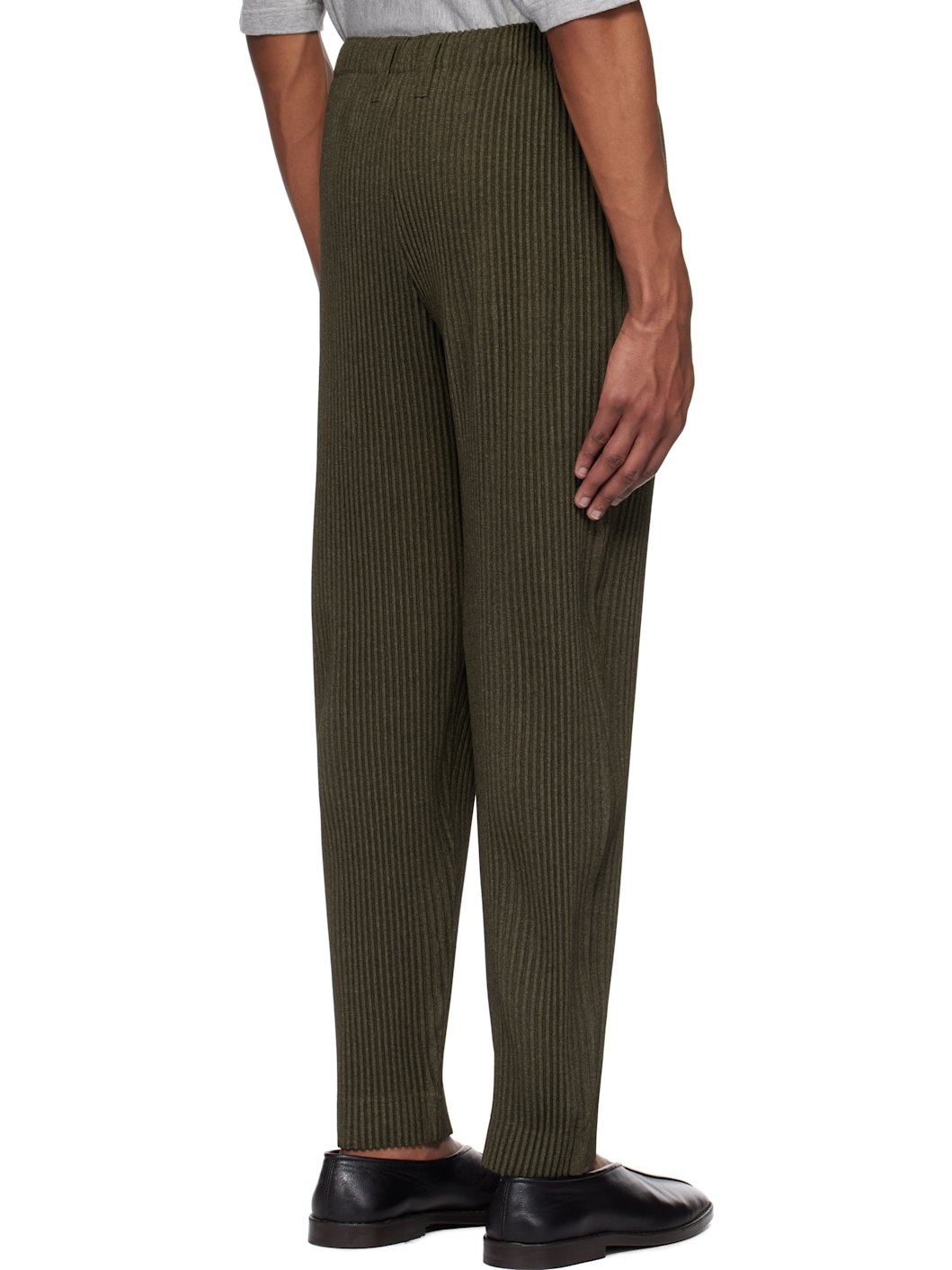 Khaki Wool Like Light Trousers - 3