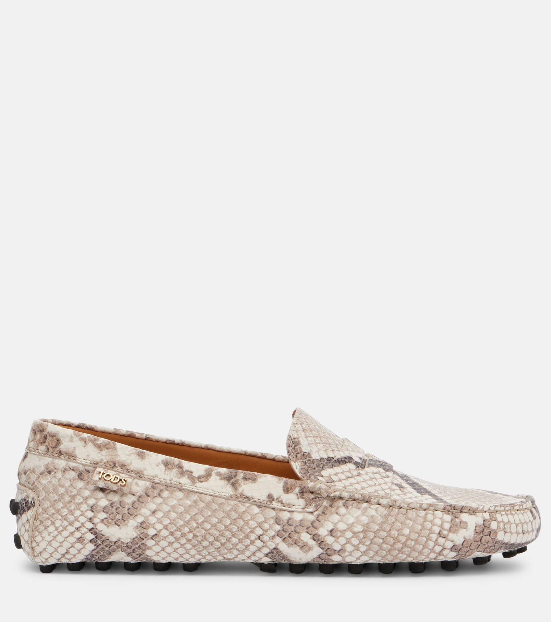 Gommino snake-effect leather driving shoes - 4