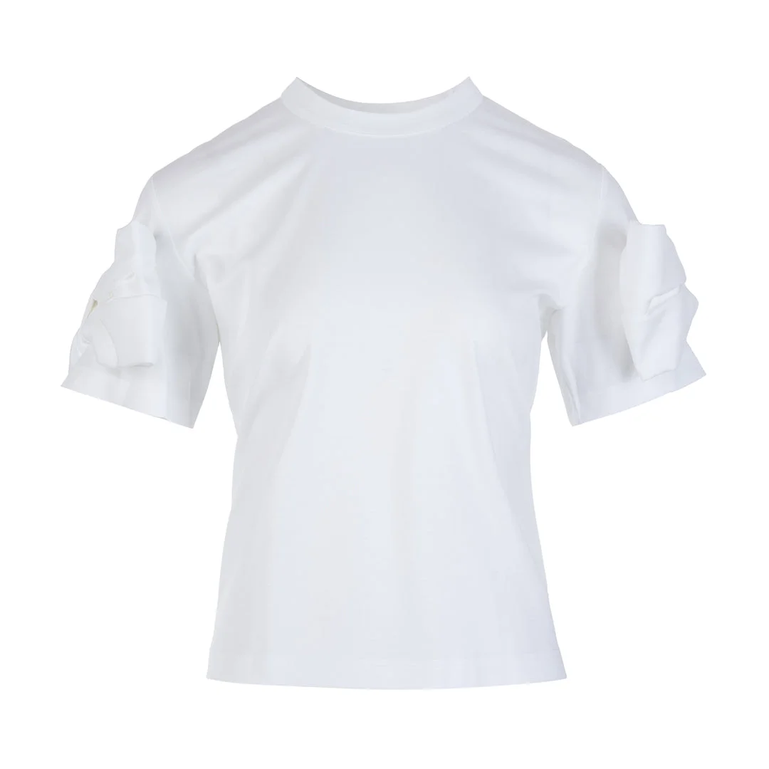 Cotton Ponte Twisted Sleeve Tee - 1