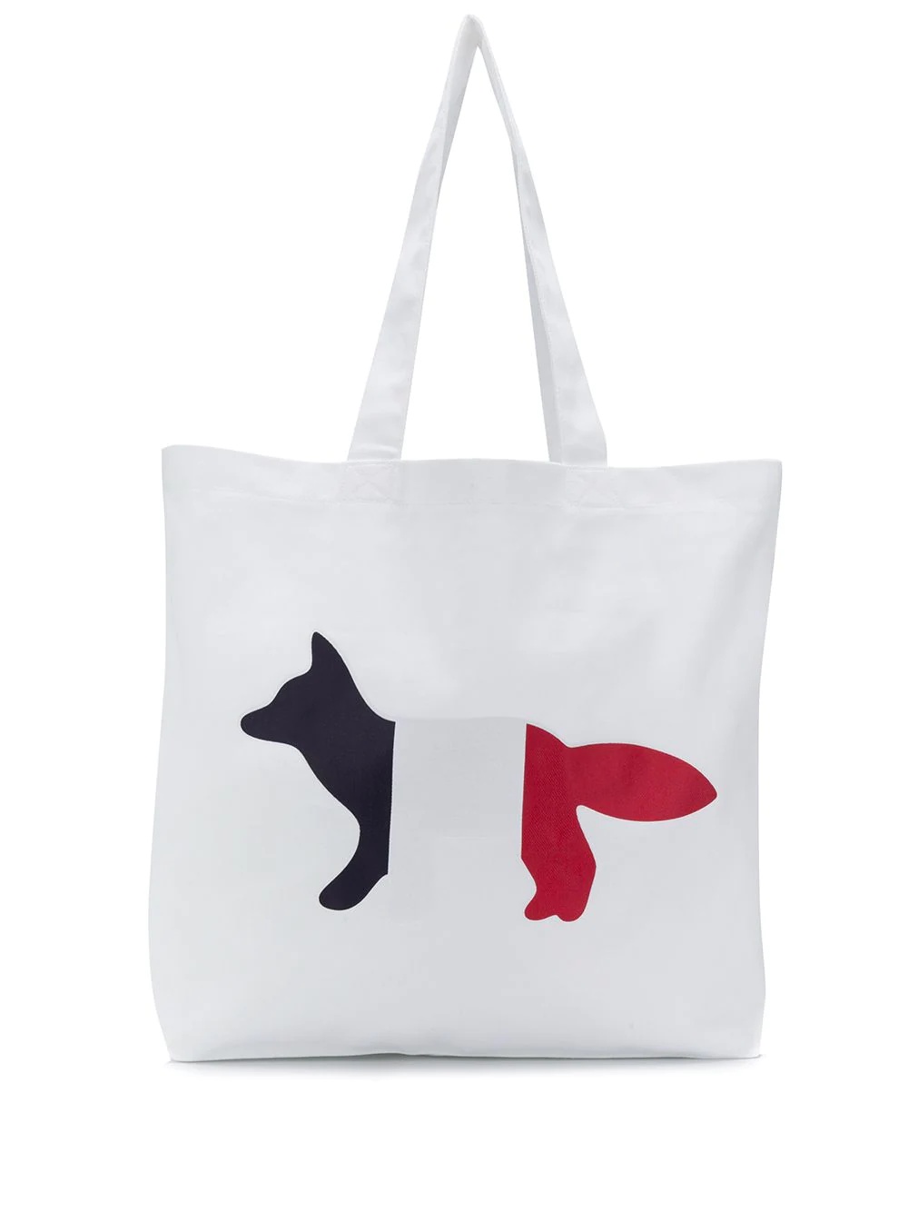 tri-colour fox-print tote - 1