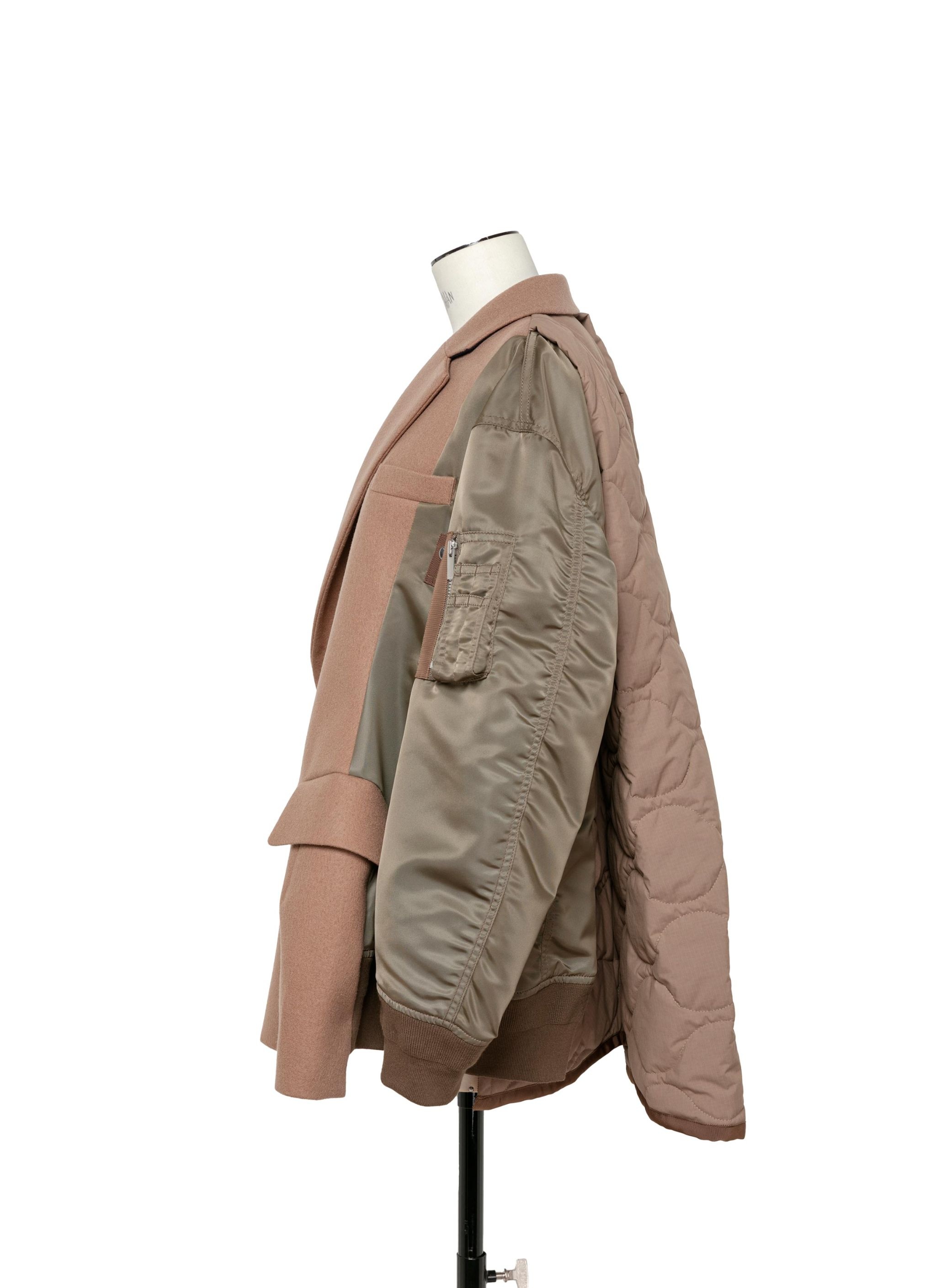 sacai Wool Melton x Nylon Twill Quilted Coat | REVERSIBLE