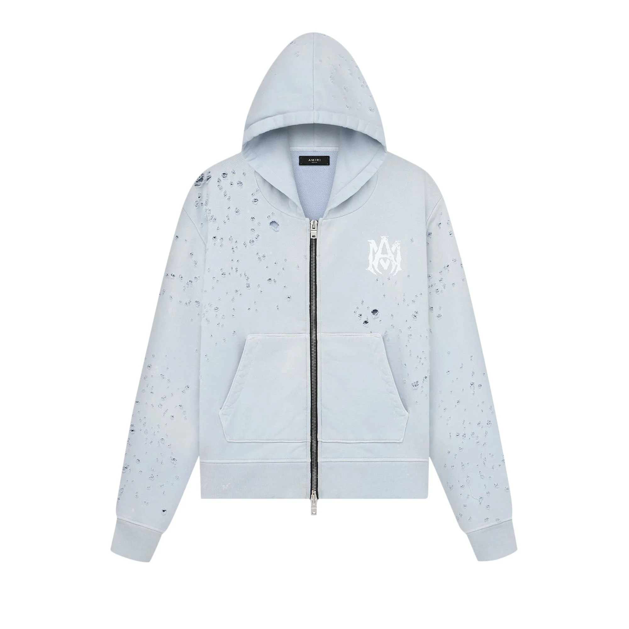 Amiri Washed MA Shotgun Hoodie 'Grey Dawn' - 1