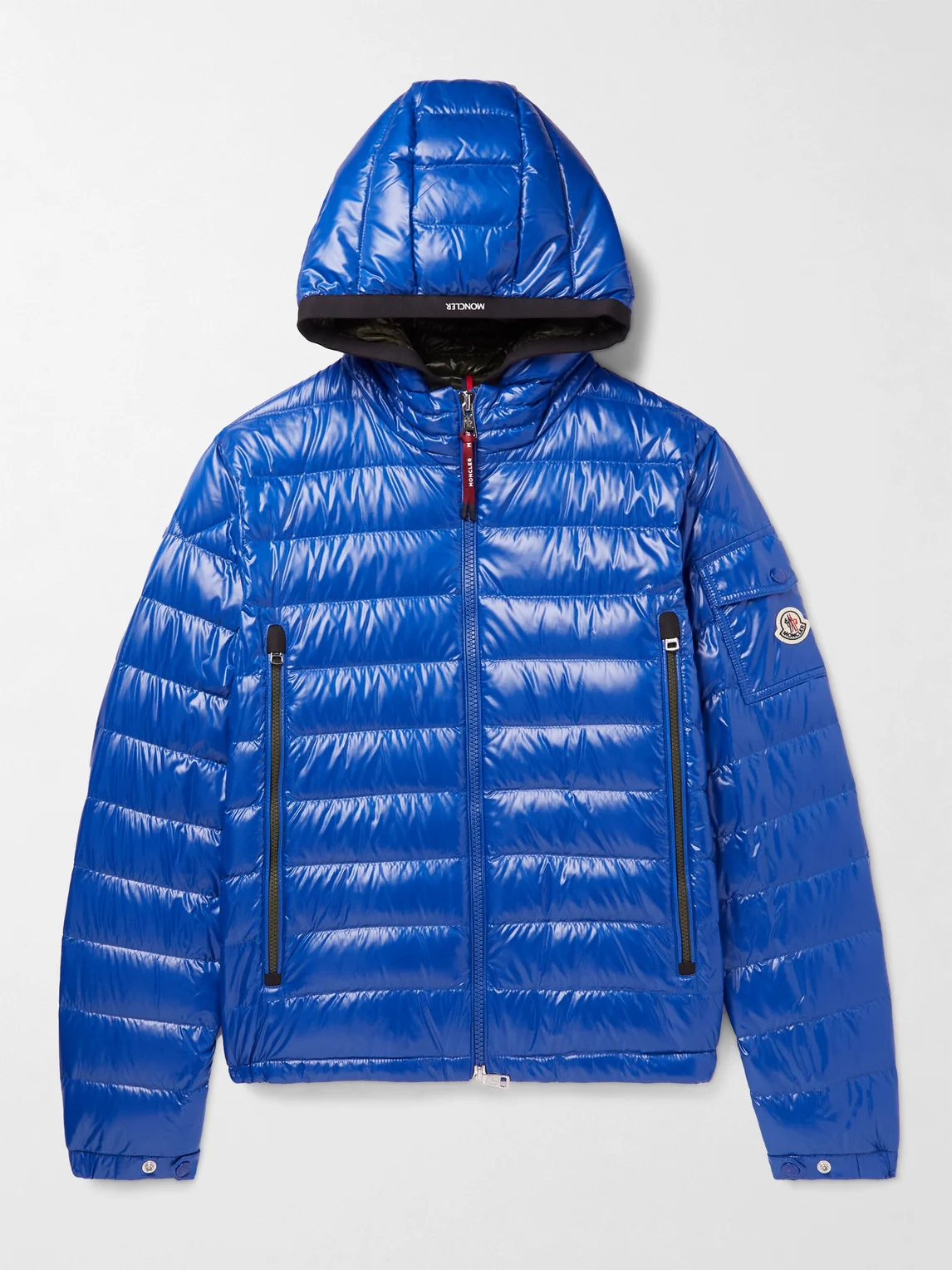 Galion Logo-Appliquéd Quilted Glossed-Shell Hooded Down Jacket - 1